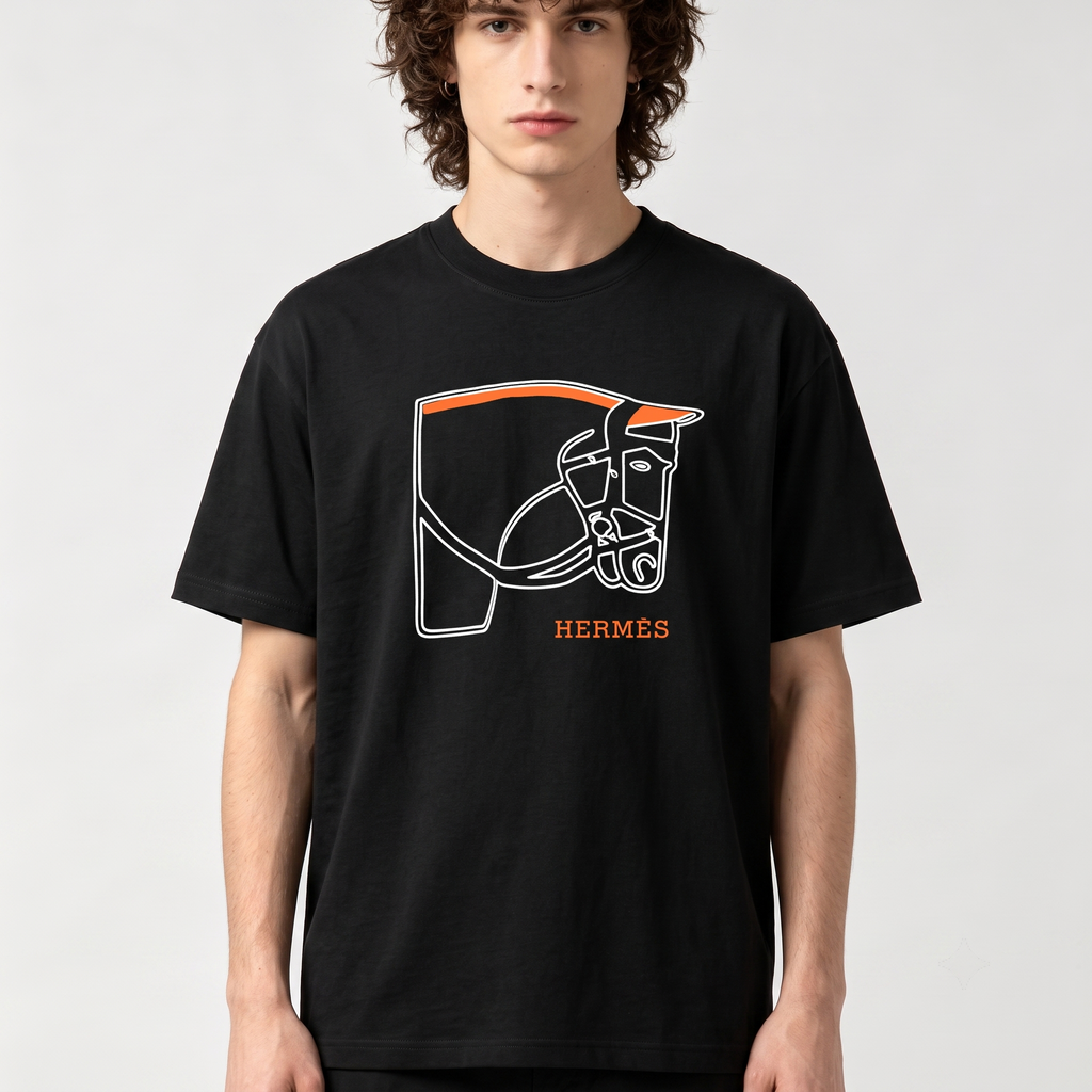 HERMES Kaos Logo Seri Huruf, Unisex '"COD '"  HE - 39