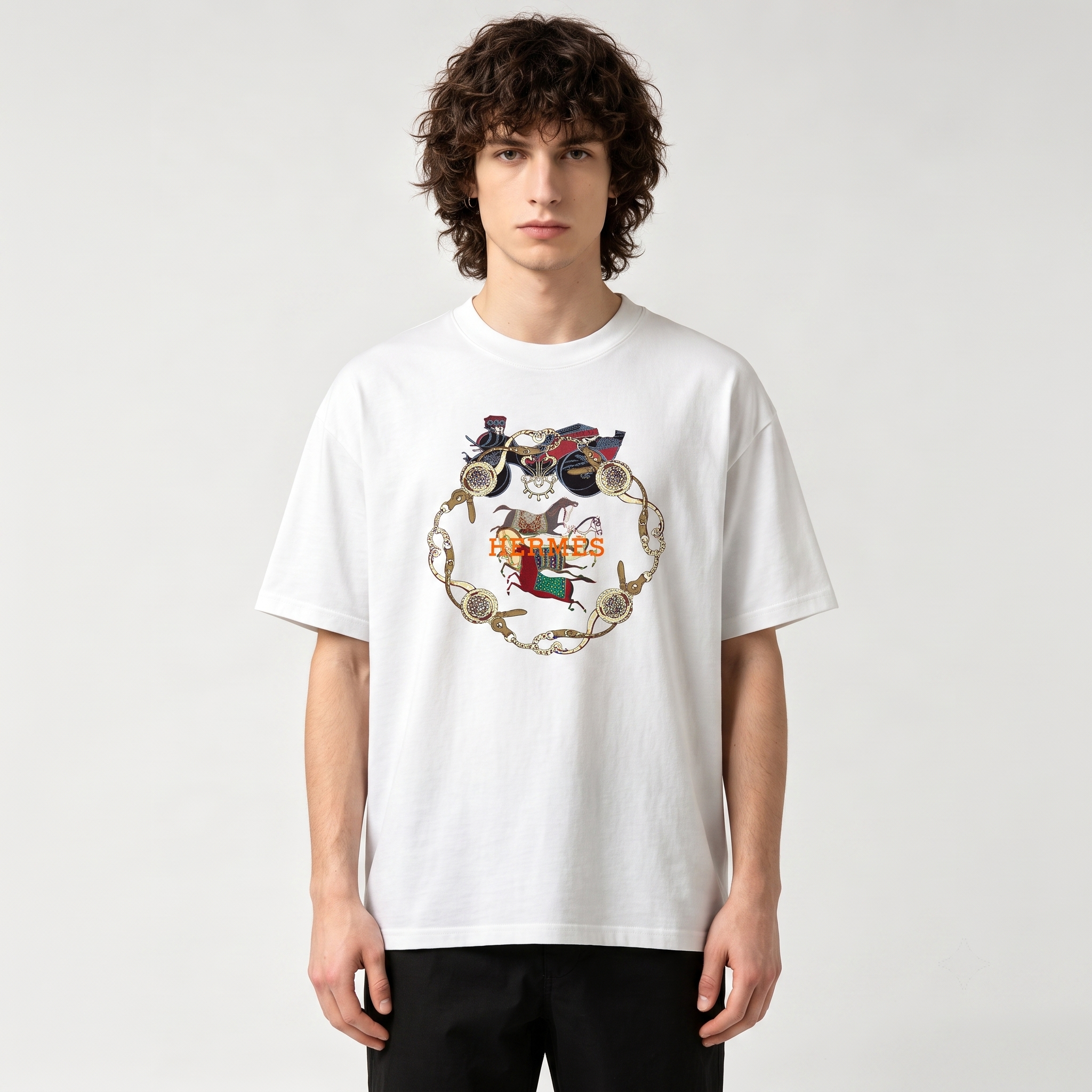 HERMES Kaos Logo Seri Huruf, Unisex '"COD '"  HE - 41