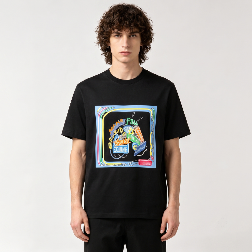 HERMES Kaos Logo Seri Huruf, Unisex '"COD '"  HE - 44