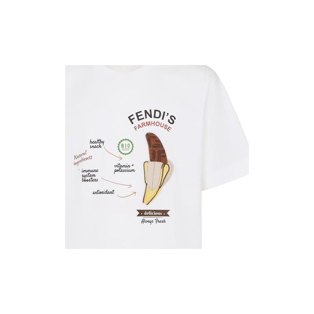Kaos Pendek FENDI dengan Motif Gambar/Cetak, Cocok untuk Pria dan WanitaF-23