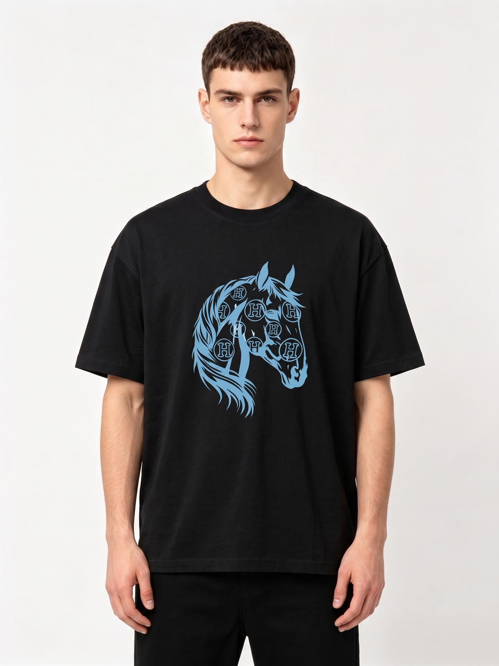 HERMES Kaos Logo Seri Huruf, Unisex '"COD '"  HE - 36