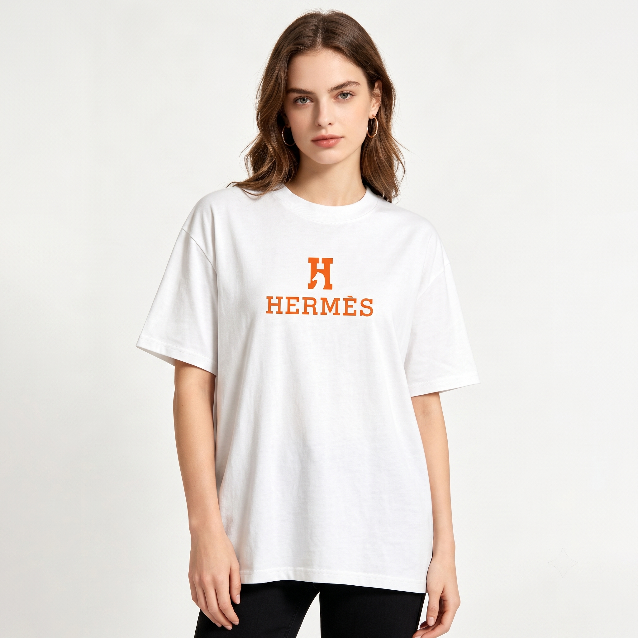 HERMES Kaos Logo Seri Huruf, Unisex '"COD '"  HE - 43