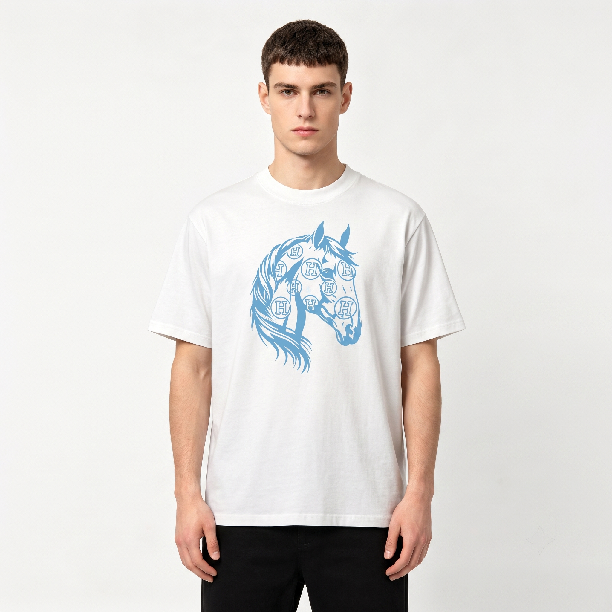 HERMES Kaos Logo Seri Huruf, Unisex '"COD '"  HE - 36
