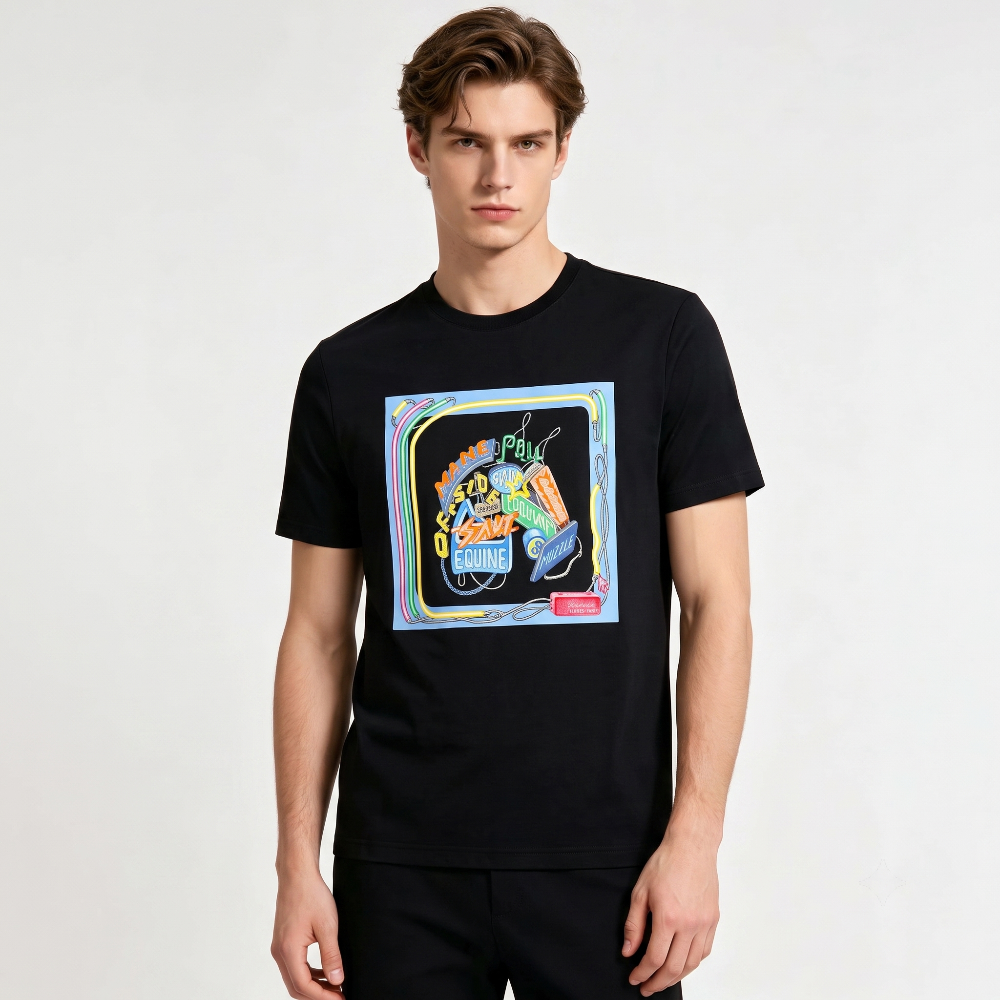 HERMES Kaos Logo Seri Huruf, Unisex '"COD '"  HE - 44