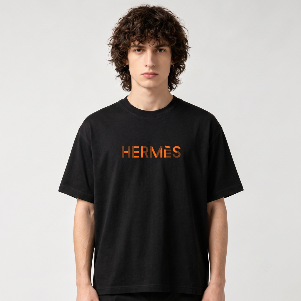 HERMES Kaos Logo Seri Huruf, Unisex '"COD '"  HE - 40