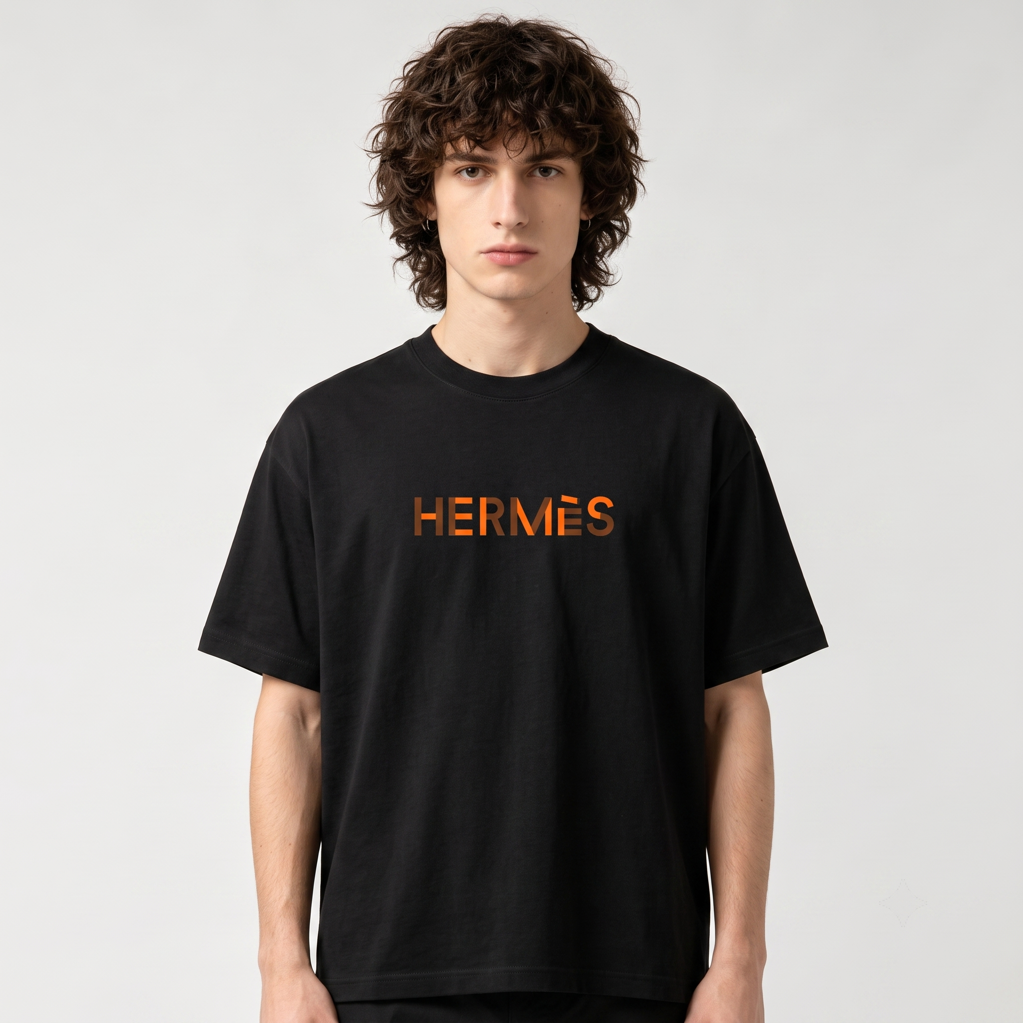 HERMES Kaos Logo Seri Huruf, Unisex '"COD '"  HE - 40