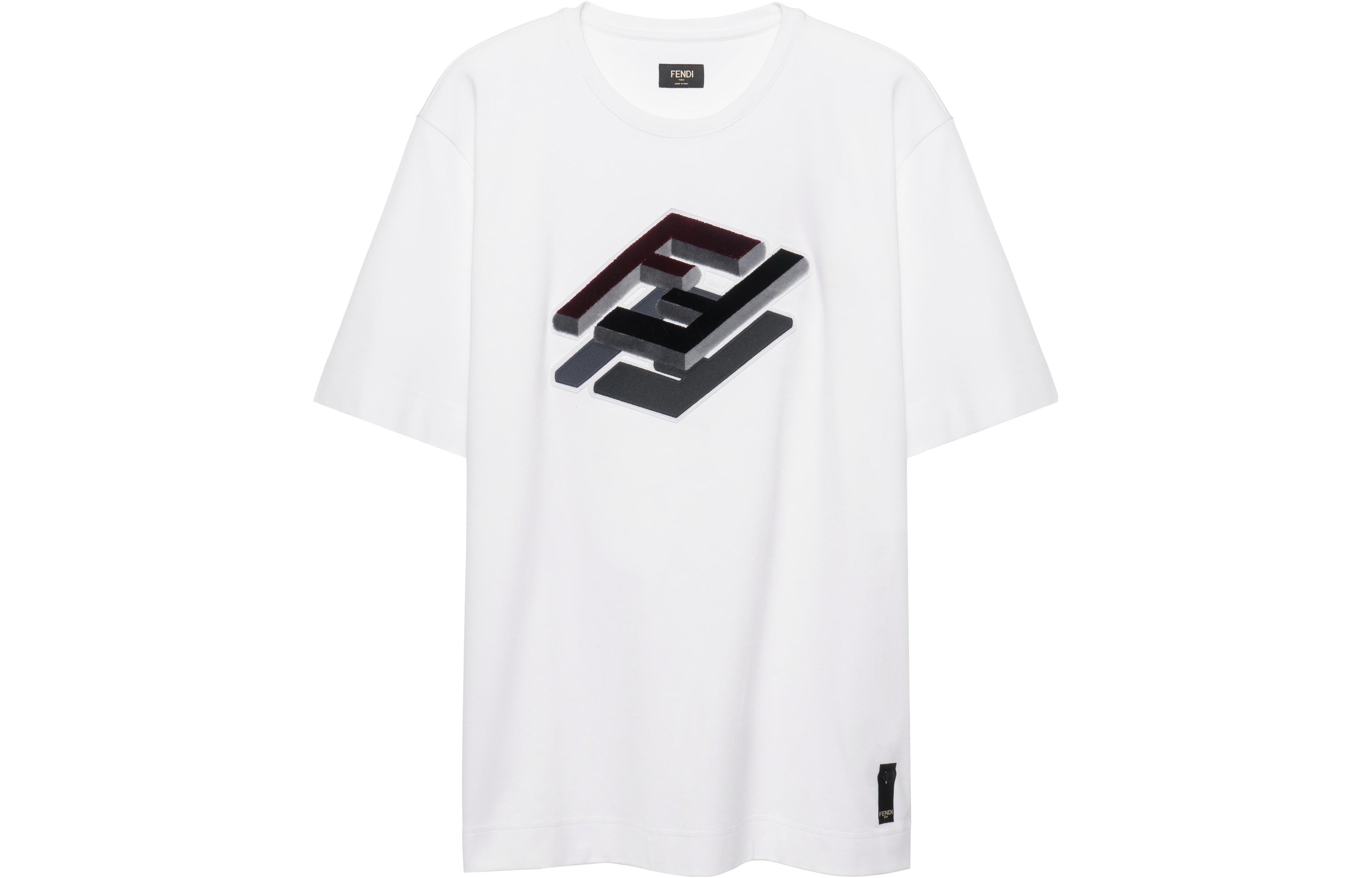 Kaos Pendek FENDI dengan Motif Gambar/Cetak, Cocok untuk Pria dan WanitaF-11