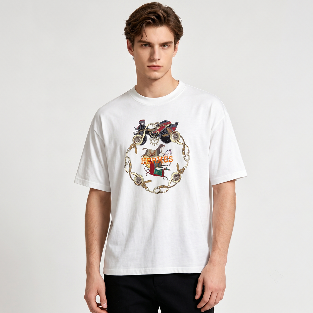 HERMES Kaos Logo Seri Huruf, Unisex '"COD '"  HE - 41